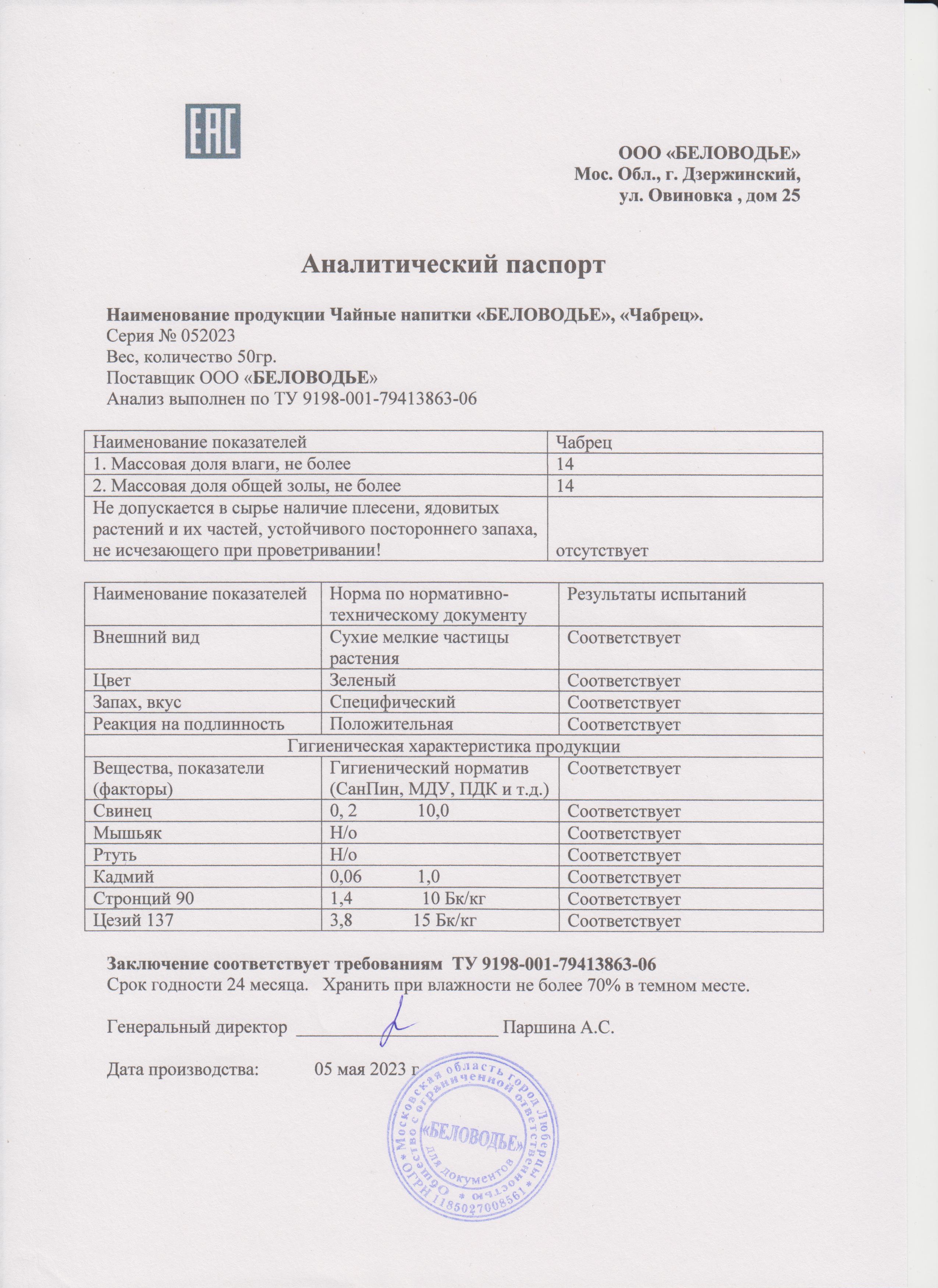 Паспорт №052023